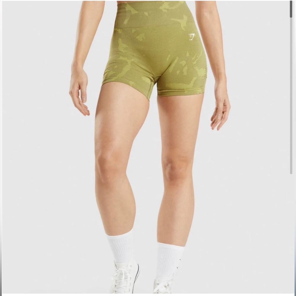 Gymshark Green Athletic Shorts High-Waisted Stretch